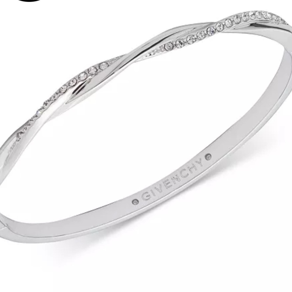 Givenchy Silver Twisted Crystal Bracelet